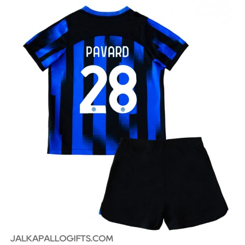 Inter Milan Benjamin Pavard #28 Koti Peliasu Lasten 2023-24 Lyhythihainen (+ Lyhyet housut)